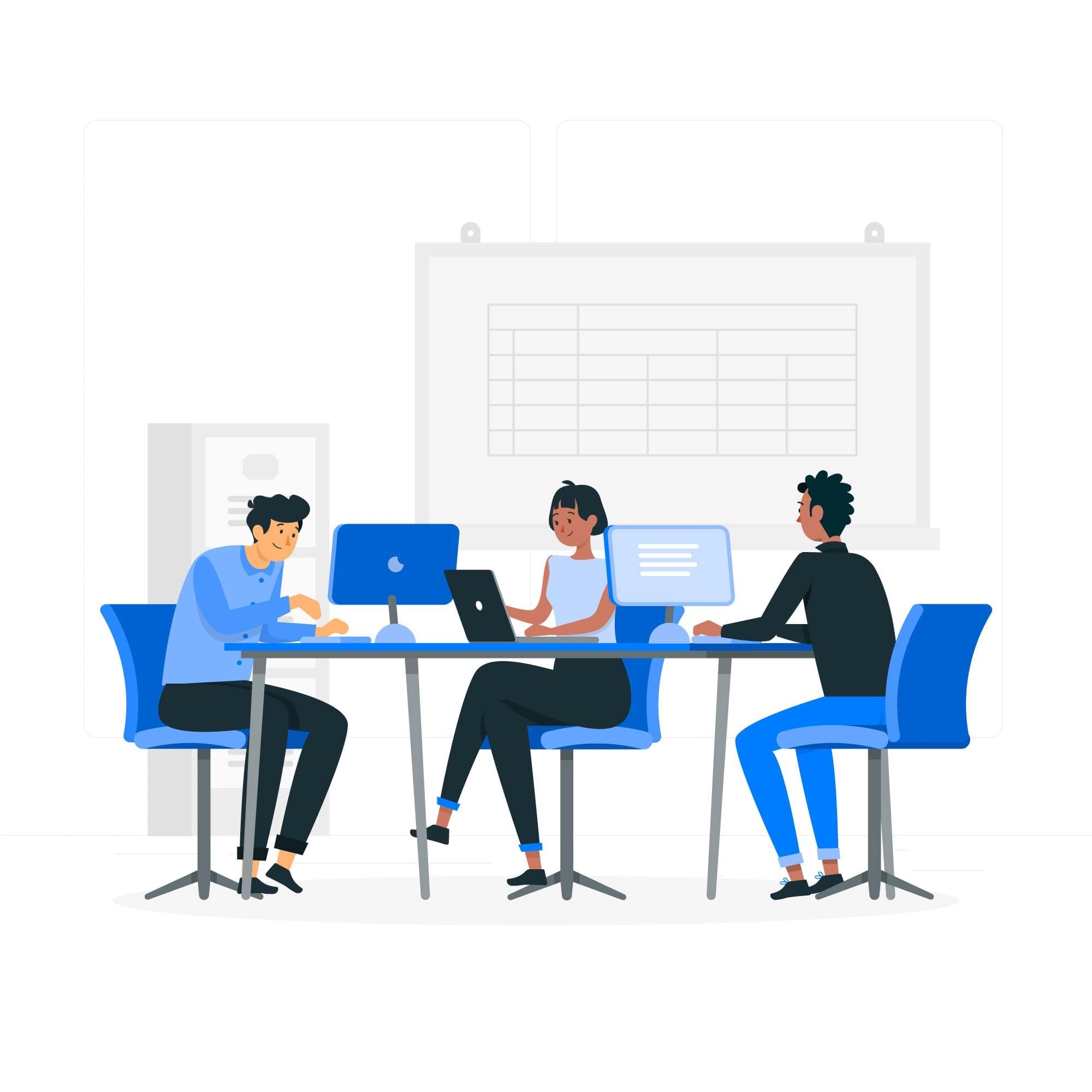 Illustration of an HR consultant presenting to a client